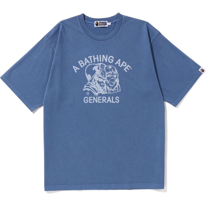 Men Bape Pigment Dyed General Relaxed Fit Tee Cut And Sewn Navy USA | HE0903393