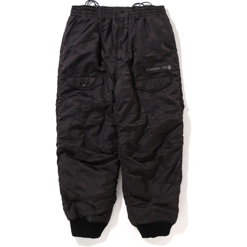 Men Bape Puffy Flight Jacquard Pants Pants Black USA | JQ7484844