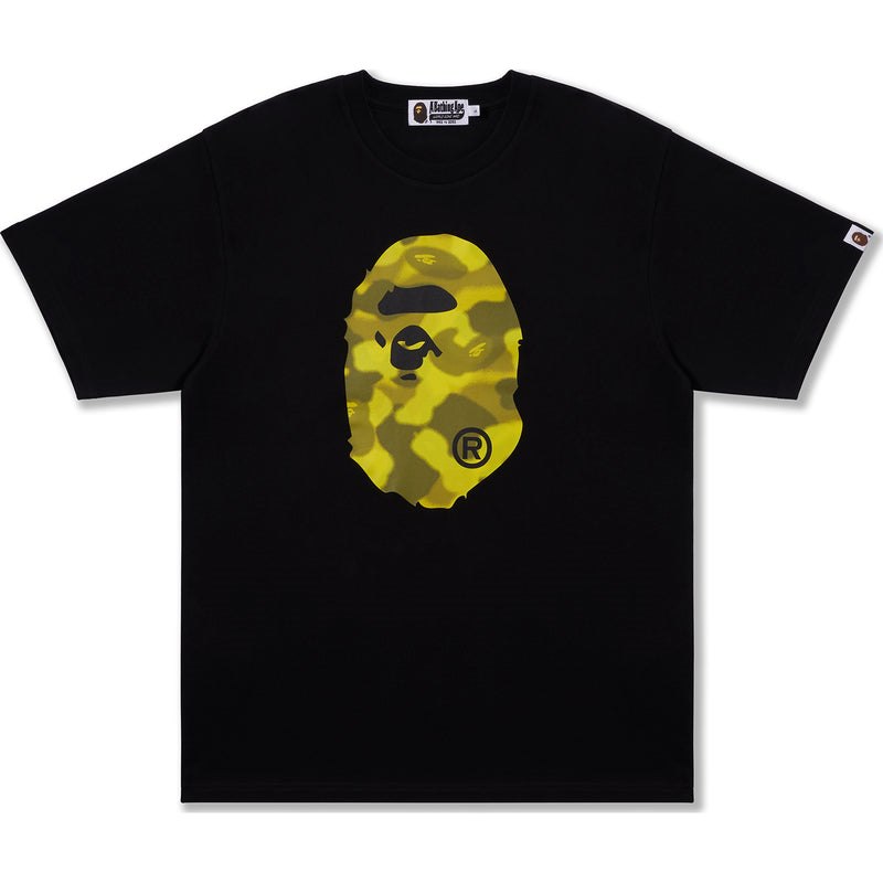 Men Bape Radiation Camo Big Ape Head Tee Cut And Sewn Black USA | ED7011501