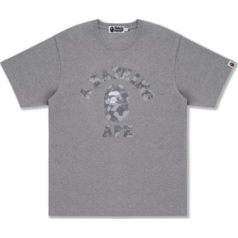 Men Bape Radiation Camo College Tee Cut And Sewn Grey USA | JH4340830