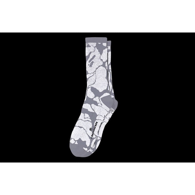 Men Bape Reflective Camo Socks Socks White USA | TA1118418