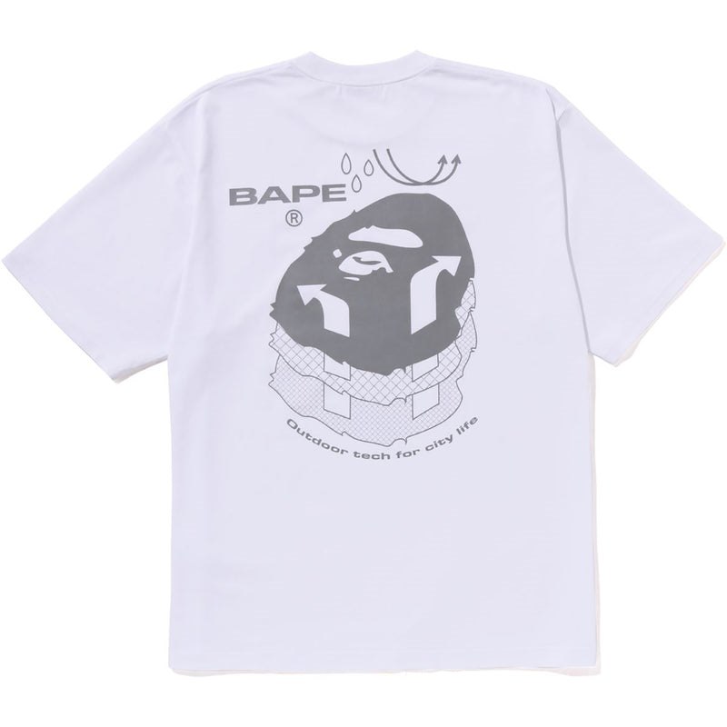 Men Bape Reflective Print Tee Relaxed Fit Cut And Sewn White USA | TT4876886