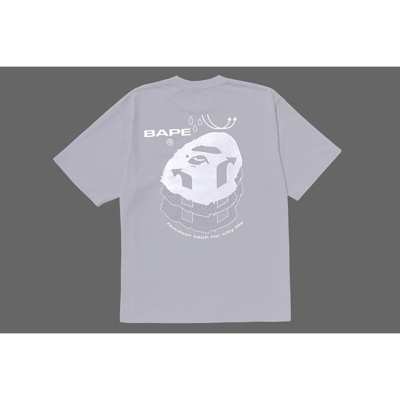 Men Bape Reflective Print Tee Relaxed Fit Cut And Sewn White USA | TT4876886