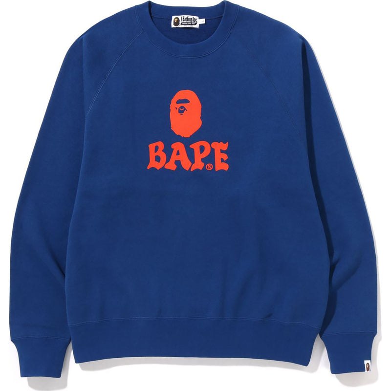 Men Bape Relaxed Fit Crewneck Sweatshirts Blue USA | OG7608568