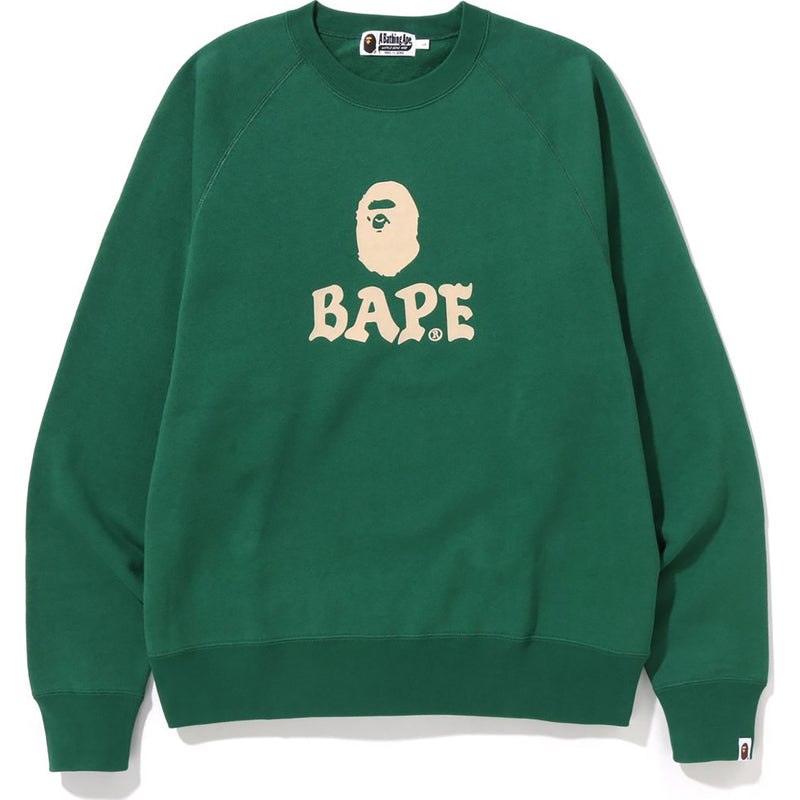 Men Bape Relaxed Fit Crewneck Sweatshirts Green USA | BD9571651