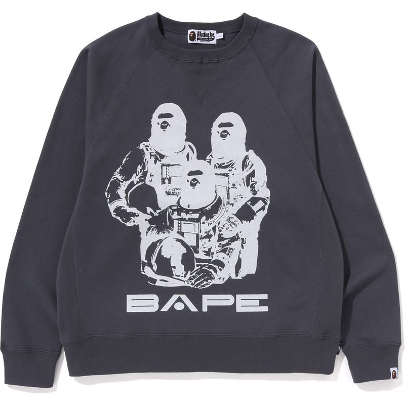 Men Bape Relaxed Fit Crewneck Sweatshirts Grey USA | BT8550350