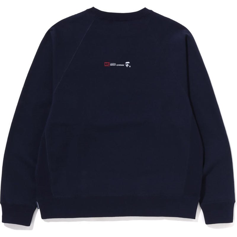 Men Bape Relaxed Fit Crewneck Sweatshirts Navy USA | UO5915095