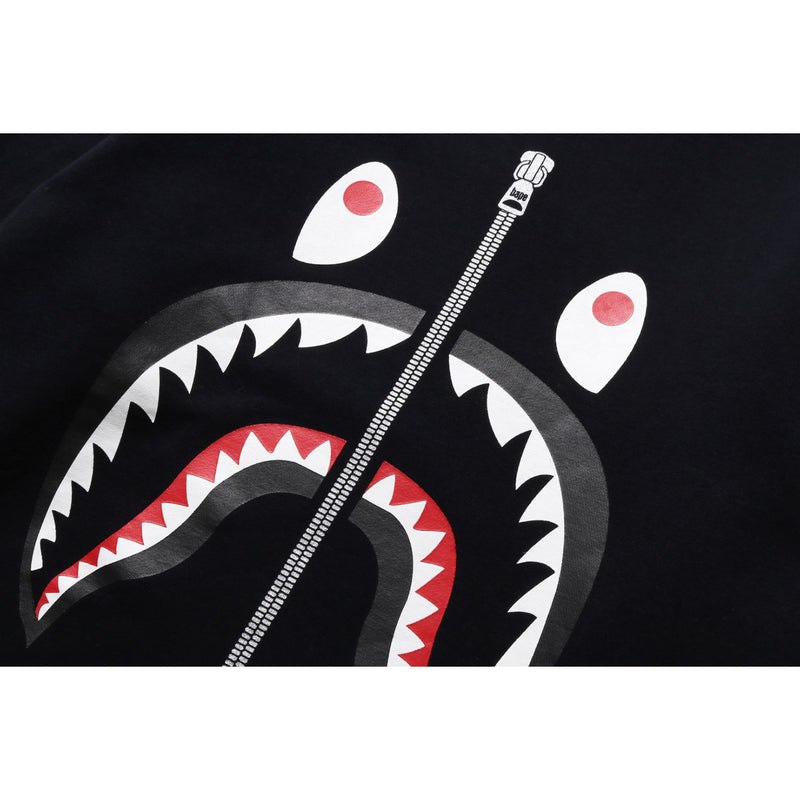 Men Bape Shark Crewneck Sweatshirts Black USA | LF3976996