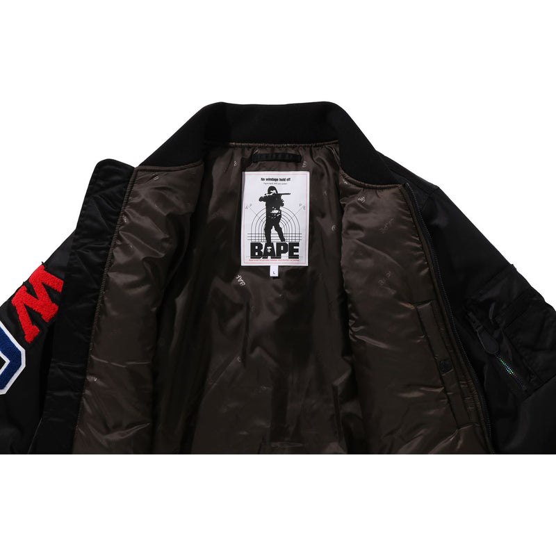 Men Bape Shark Loose Fit Ma-1 Jackets Black USA | MJ8067107