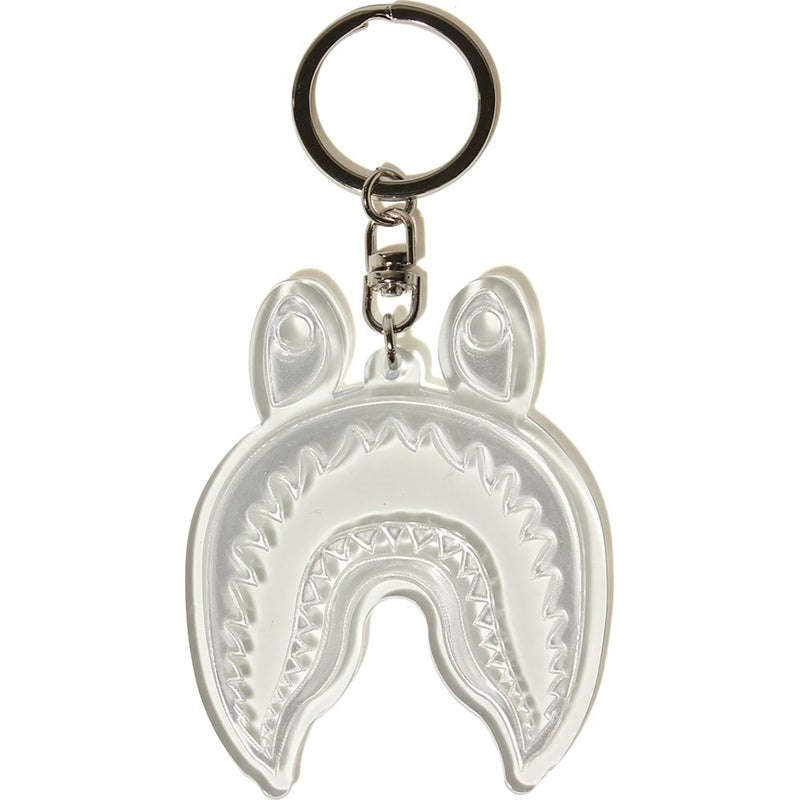 Men Bape Shark Reflective Keychain Accessories White USA | PG0487747