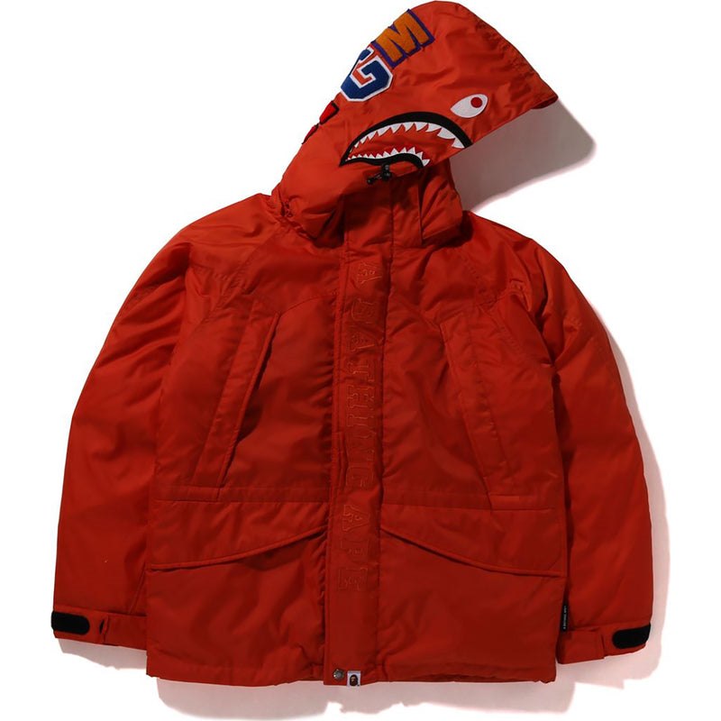 Men Bape Shark Snowboard Down Jacket Jackets Orange USA | ID1109119