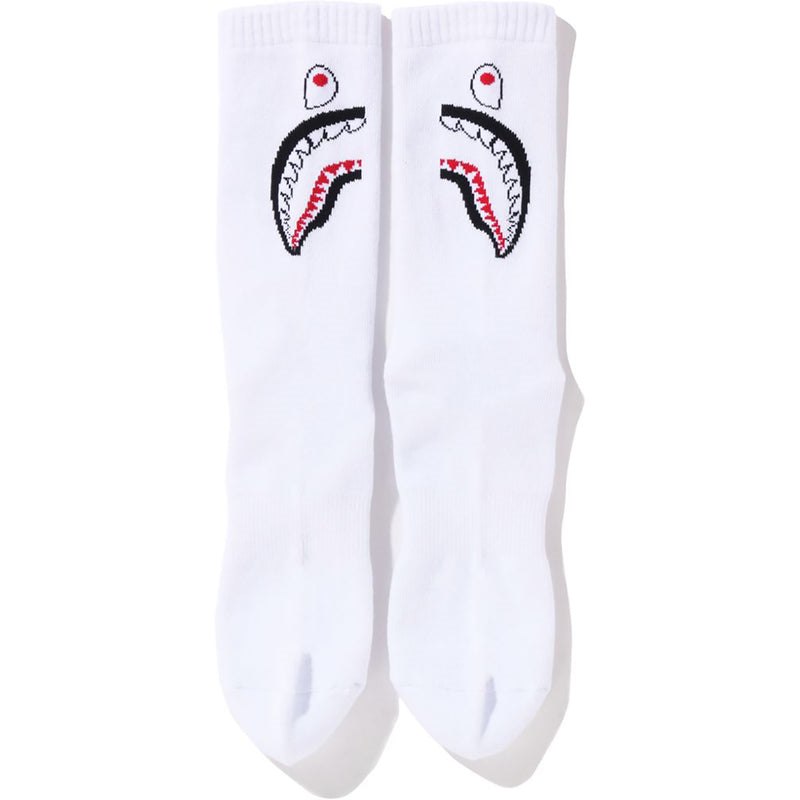 Men Bape Shark Socks Socks White USA | MU9188718