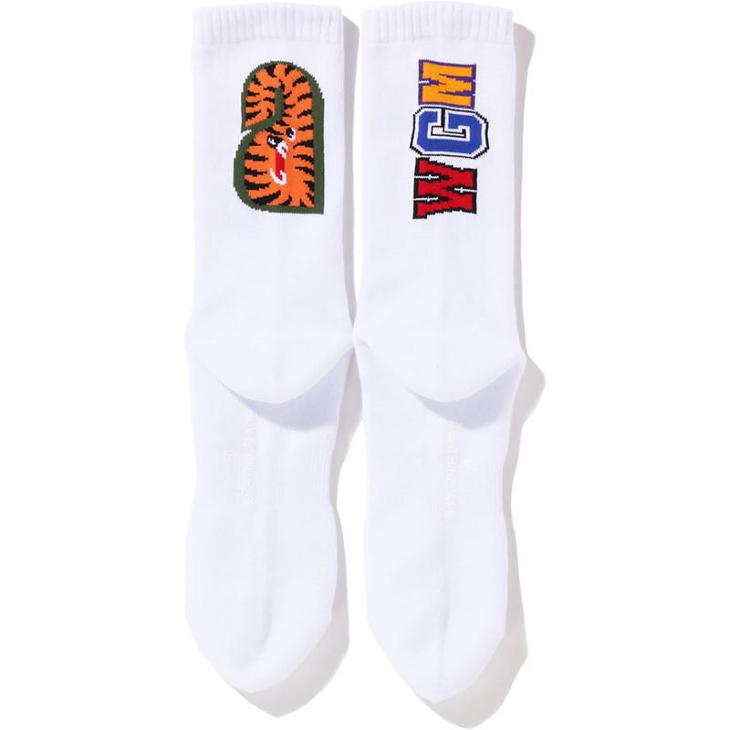 Men Bape Shark Socks Socks White USA | MU9188718