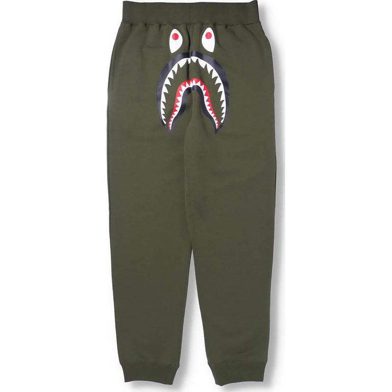 Men Bape Shark Sweat Pants Pants Olivedrab USA | ZP2566156