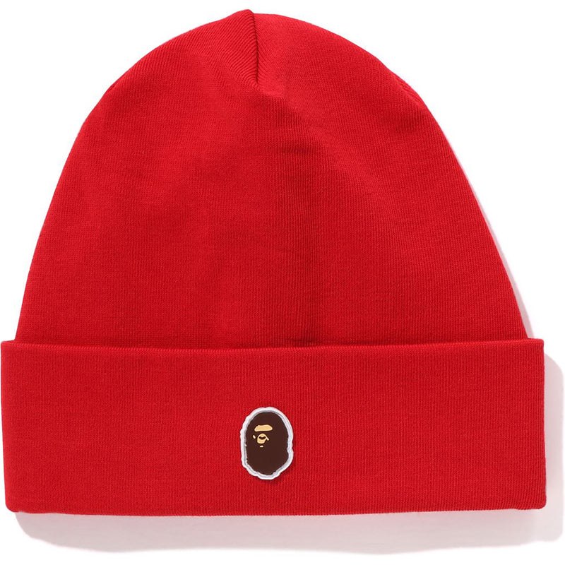 Men Bape Silicon Ape Head Knit Cap Caps Red USA | ZB3431941