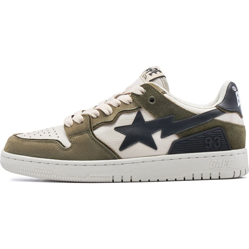 Men Bape Sk8 Sta #4 Sneakers Olivedrab USA | QK7370830