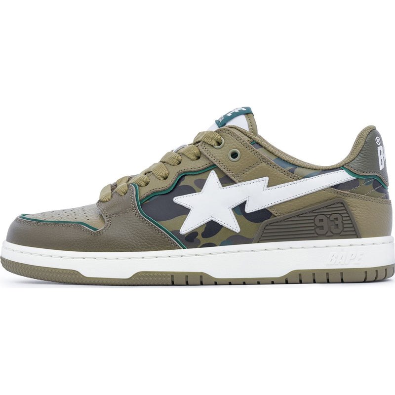 Men Bape Sk8 Sta #4 Sneakers Olivedrab USA | RS8719679