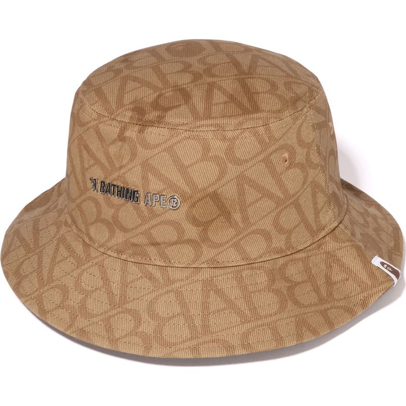 Men Bape Sport Monogram Bucket Hat Caps Beige USA | ON8821081