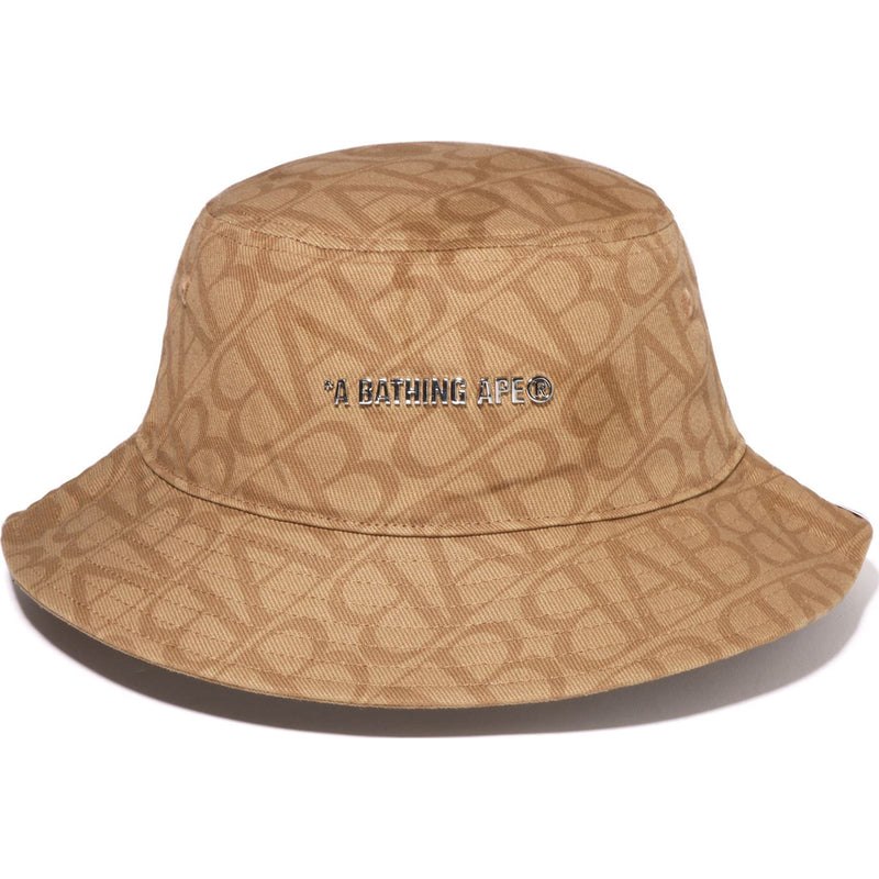 Men Bape Sport Monogram Bucket Hat Caps Beige USA | ON8821081