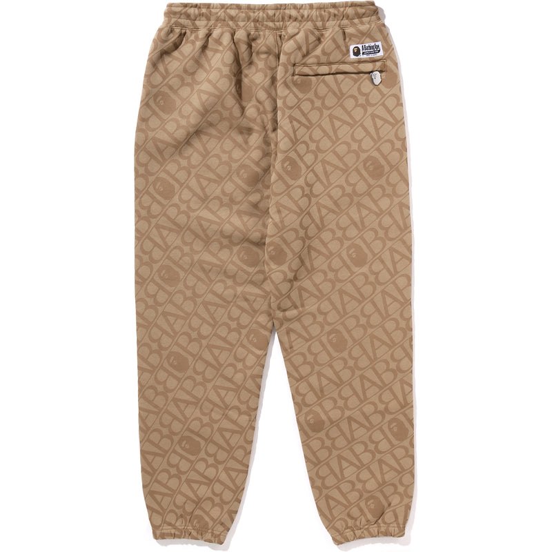 Men Bape Sport Monogram Pants Pants Beige USA | OW9100810