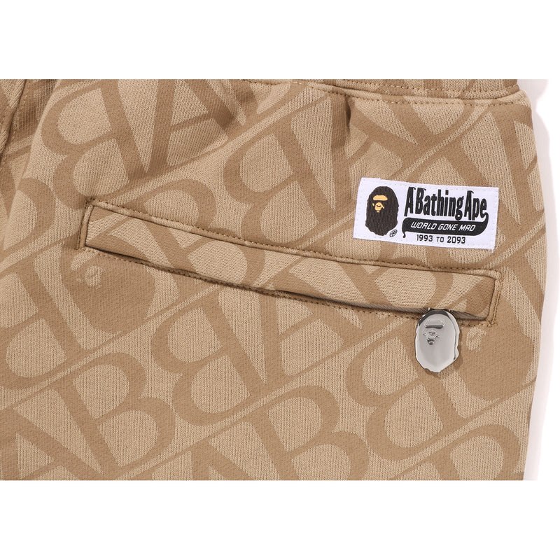 Men Bape Sport Monogram Pants Pants Beige USA | OW9100810