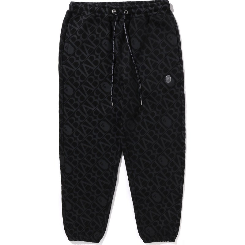 Men Bape Sport Monogram Pants Pants Black USA | TC5075605