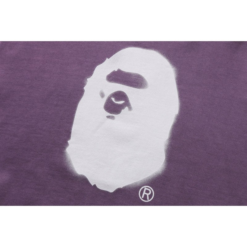 Men Bape Spray Ape Head Garment Dyed Crewneck Sweatshirts Purple USA | LW0238528