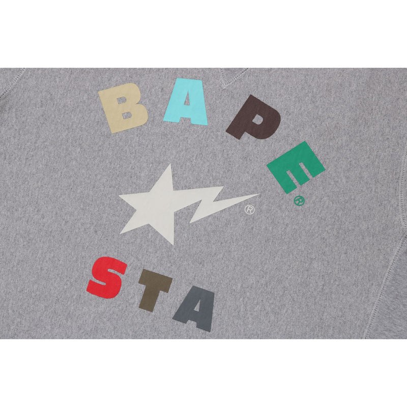 Men Bape Sta Crewneck Sweatshirts Grey USA | LK8545655