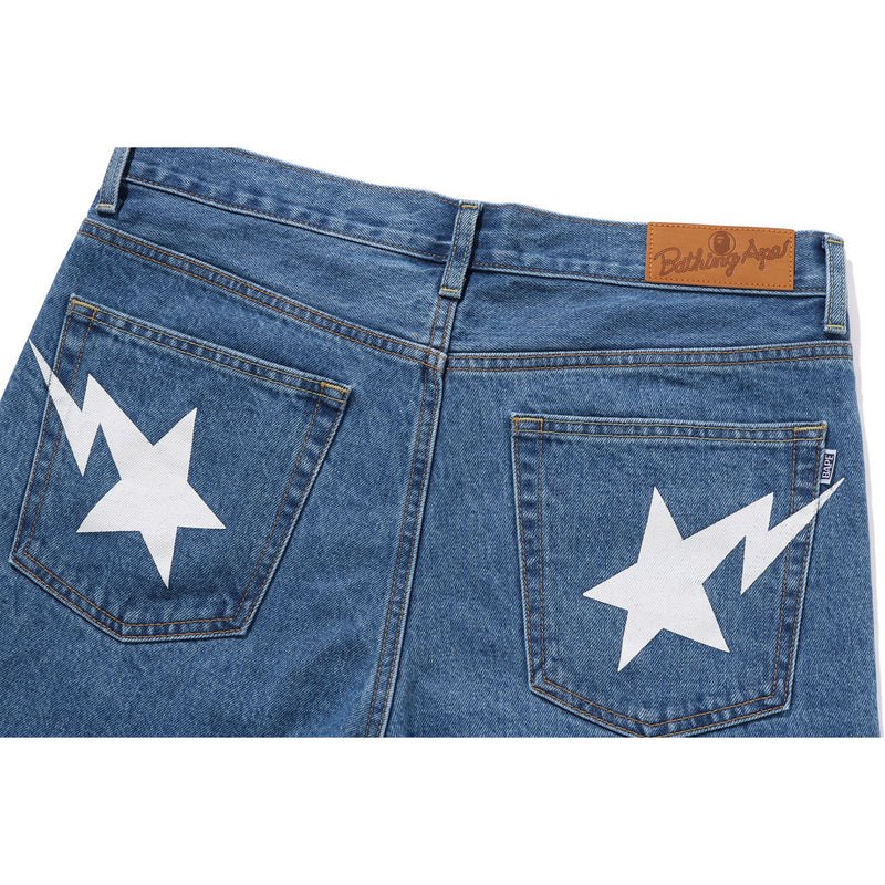 Men Bape Sta Denim Pants Slim Fit Pants Light Indigo USA | VQ1878888