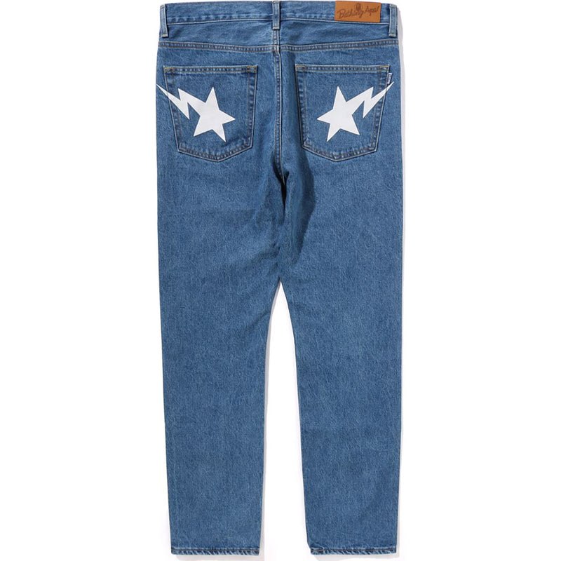 Men Bape Sta Denim Pants Slim Fit Pants Light Indigo USA | VQ1878888