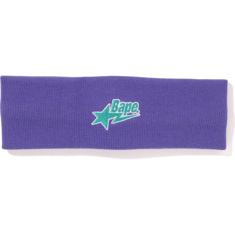 Men Bape Sta Headband Accessories Purple USA | KP6426846