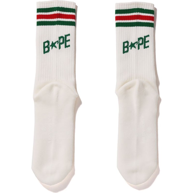 Men Bape Sta Line Socks Socks Green USA | TI2359639