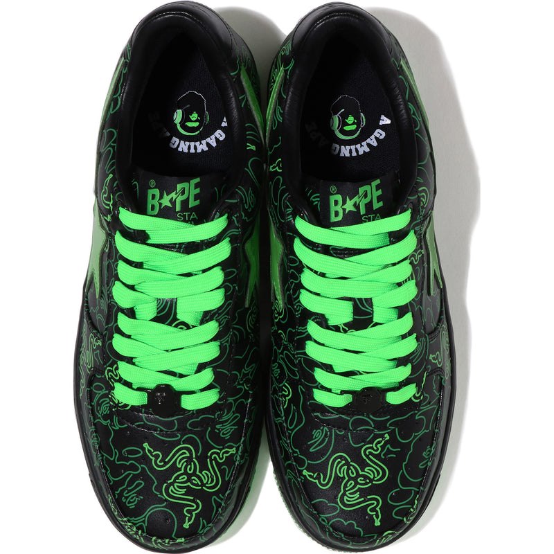 Men Bape Sta™ X Razer Neon Camo Sneakers Green USA | GY8512852