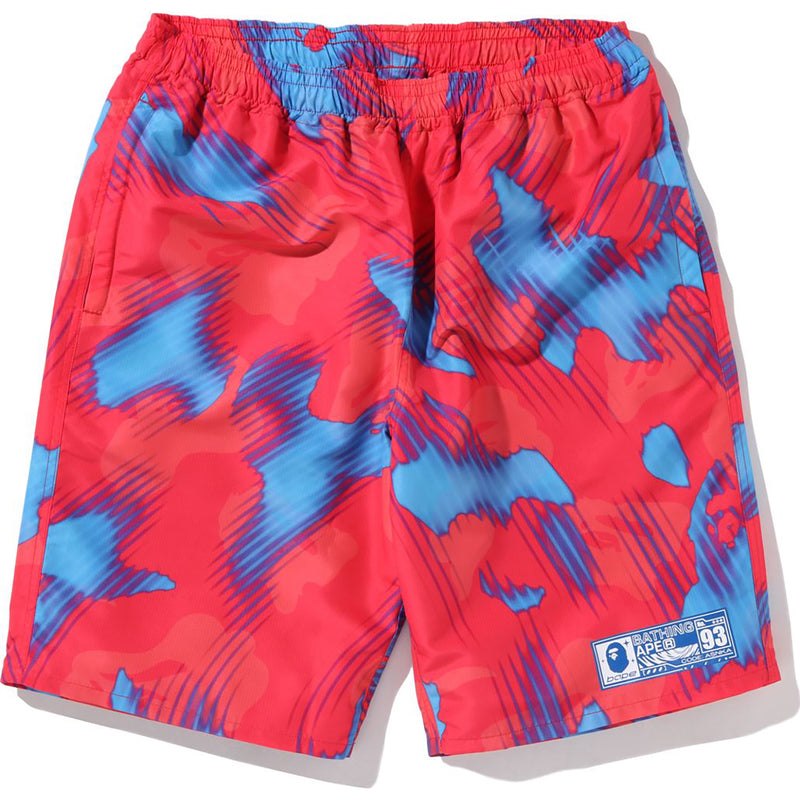 Men Bape Stroke Camo Beach Shorts Shorts Red USA | KO2314134