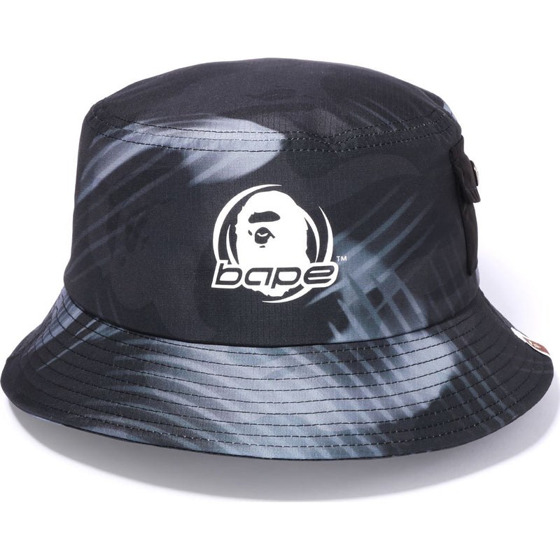 Men Bape Stroke Camo Pocket Bucket Hat Caps Black USA | FY8919399