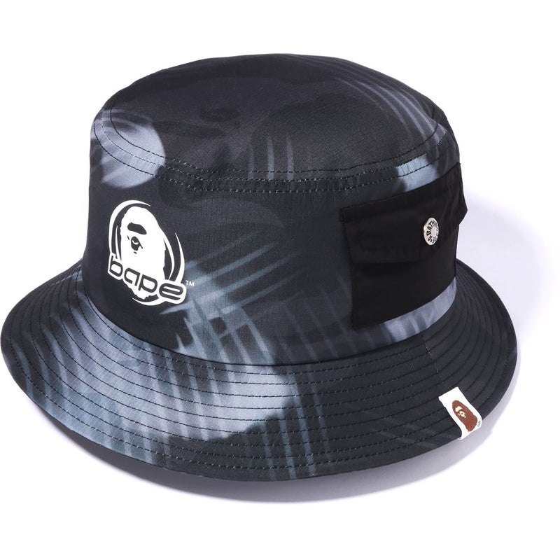 Men Bape Stroke Camo Pocket Bucket Hat Caps Black USA | FY8919399