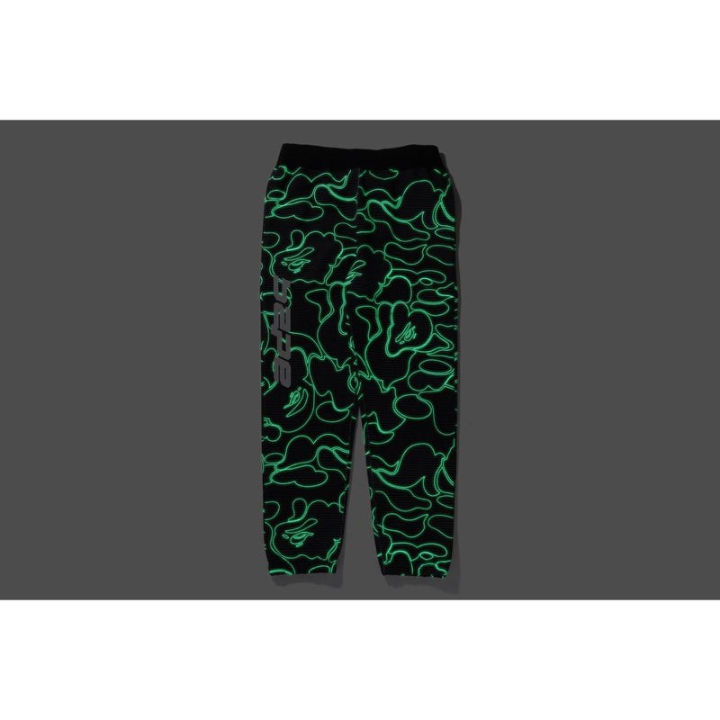 Men Bape Text Code Camo Sweat Pants Pants Black USA | UK7784474