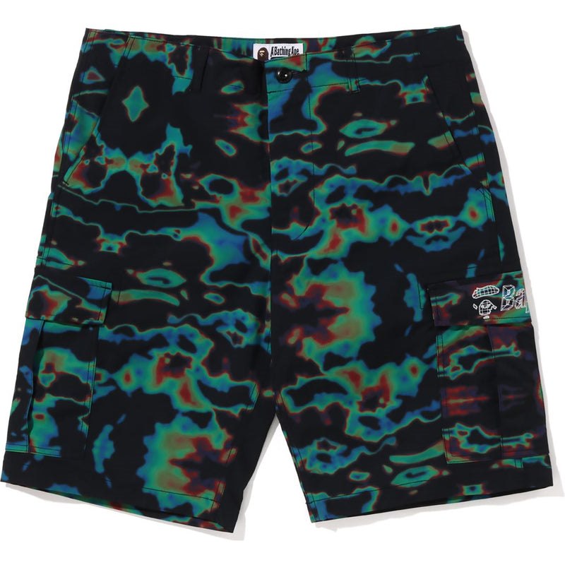 Men Bape Thermography Cargo Shorts Shorts Black USA | WV5054304