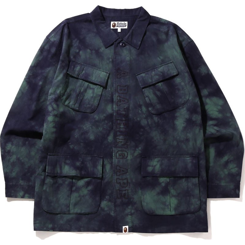 Men Bape Tie Dye Army Jungle Fatigue Shirt Jacket Jackets Purple USA | CM6689869