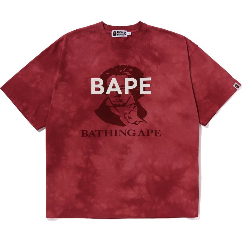 Men Bape Tie Dye Bathing Ape Tee Relaxed Fit Cut And Sewn Red USA | SR6890180