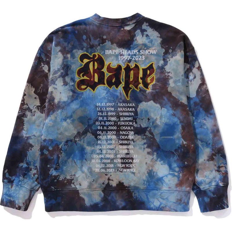 Men Bape Tie Dye Boombox Crewneck Relaxed Fit Sweatshirts Multicolor USA | VX6510350