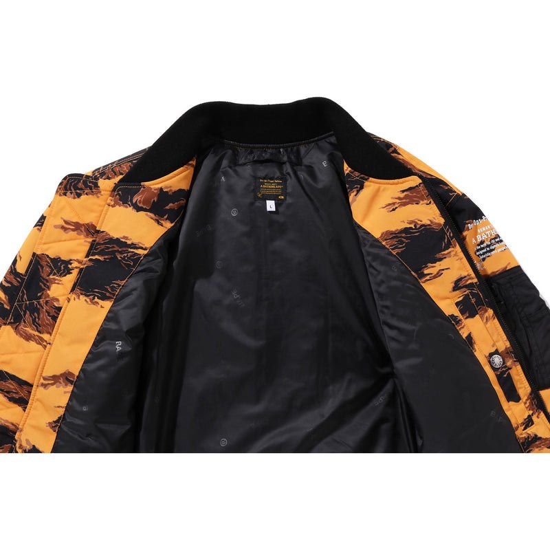 Men Bape Tiger Camo Long Ma-1 Jackets Orange USA | QJ6195215