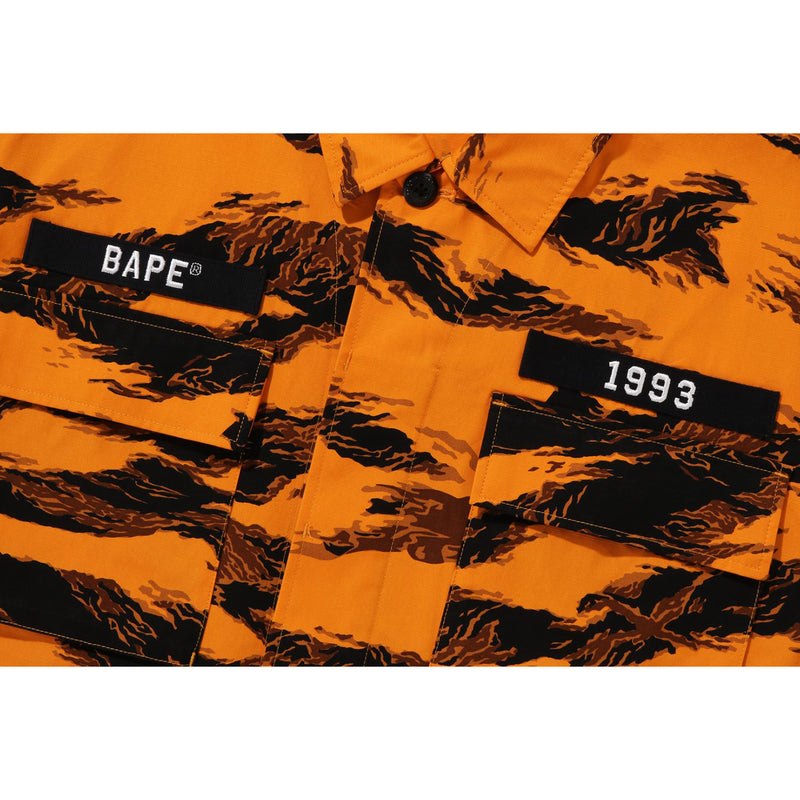 Men Bape Tiger Camo Relaxed Fit Military Shirt Shirts Orange USA | UJ4529259