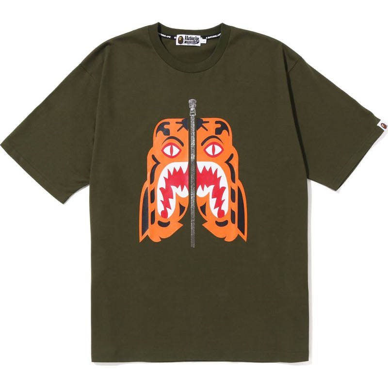 Men Bape Tiger Relaxed Fit Tee Cut And Sewn Green USA | ME6114714