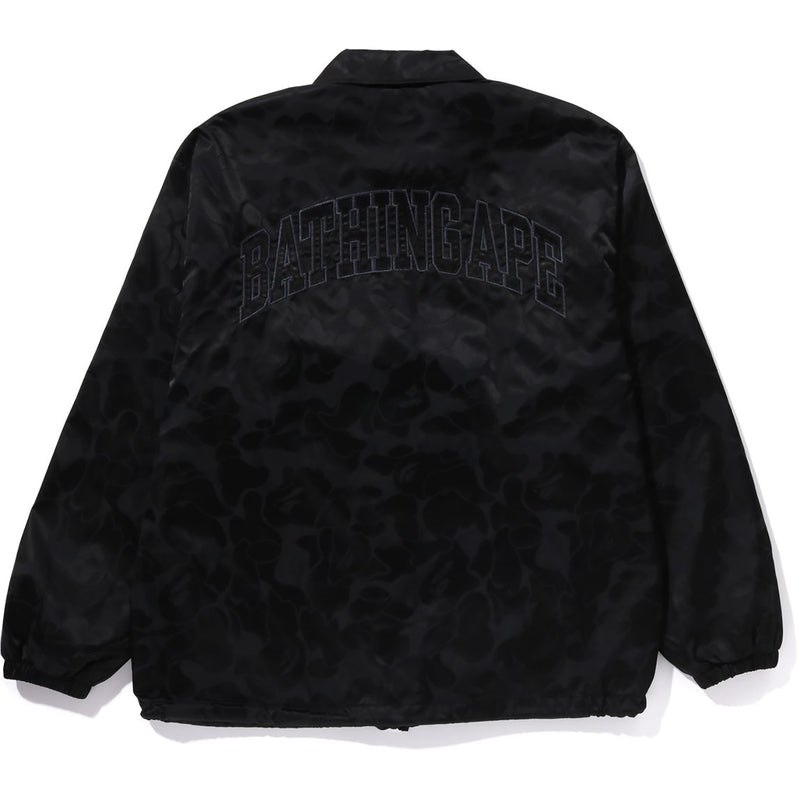 Men Bape Tonal Solid Camo Coach Jacket Jackets Black USA | XJ2658068