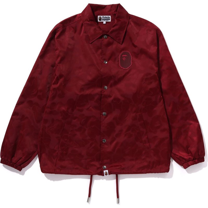 Men Bape Tonal Solid Camo Coach Jacket Jackets Burgundy USA | LV9637367