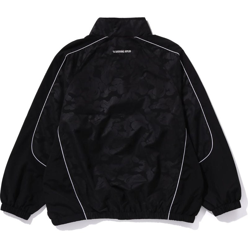 Men Bape Tonal Solid Camo Metal Logo Pin Track Jacket Jackets Black USA | XX7717277