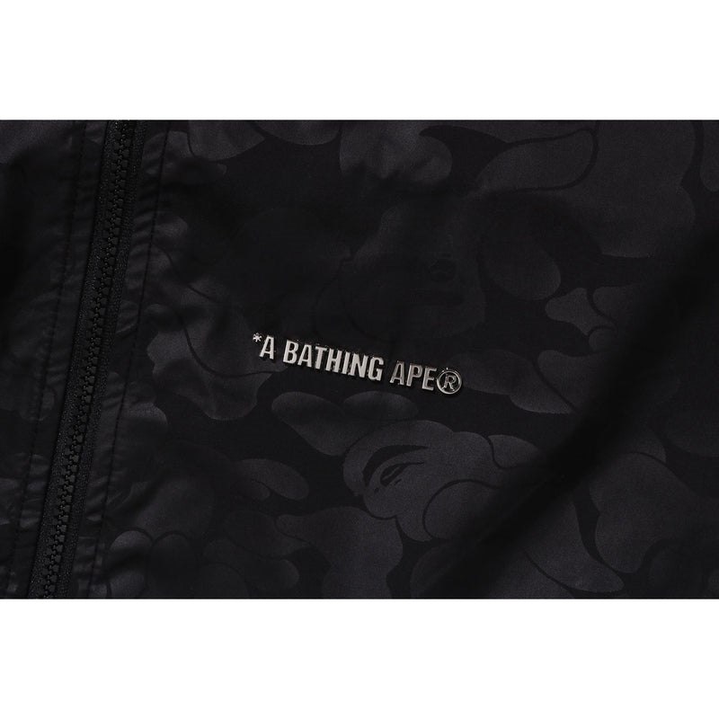 Men Bape Tonal Solid Camo Metal Logo Pin Track Jacket Jackets Black USA | XX7717277