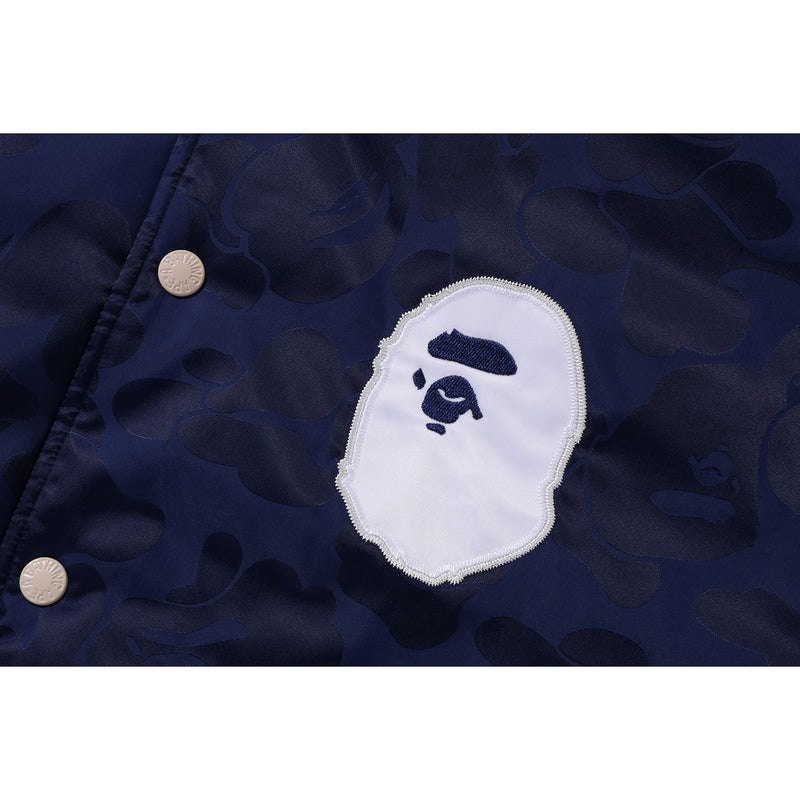 Men Bape Tonal Solid Camo Padded Varsity Jacket Jackets Blue USA | MK3582152