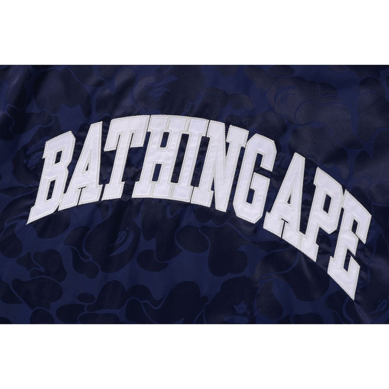 Men Bape Tonal Solid Camo Padded Varsity Jacket Jackets Blue USA | MK3582152